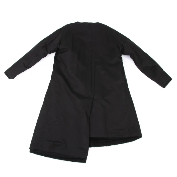 Y's Mohair Blend Wool Reversible Collarless Coat K-174244_015