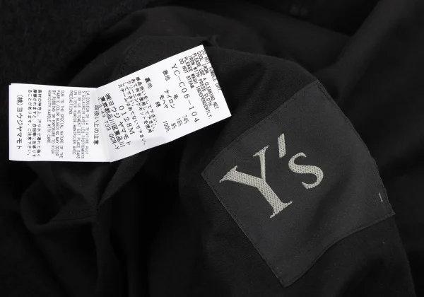 Y's Mohair Blend Wool Reversible Collarless Coat K-174244_018