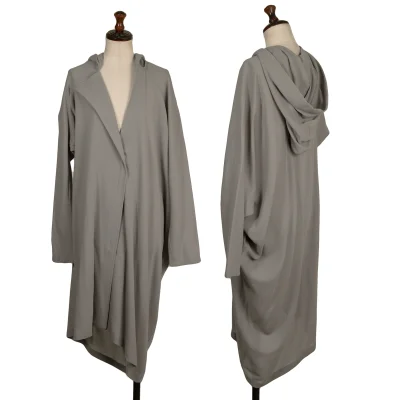 Yohji Yamamoto FEMME Wool Snap Button Hooded Jacket