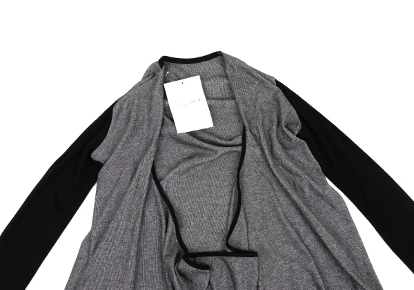 Yohji Yamamoto FEMME Front Open Pinstripe Switching Top K-174249_003