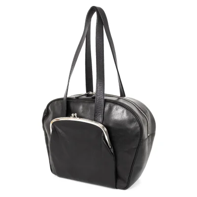 Yohji Yamamoto NOIR Cow Leather Clasp Docking Handbag