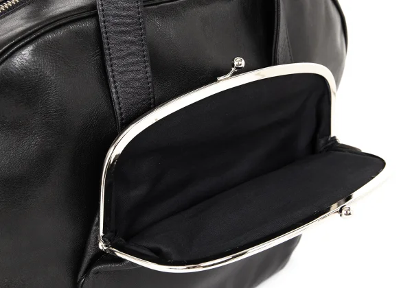 Yohji Yamamoto NOIR Cow Leather Clasp Docking Handbag K-174251_005