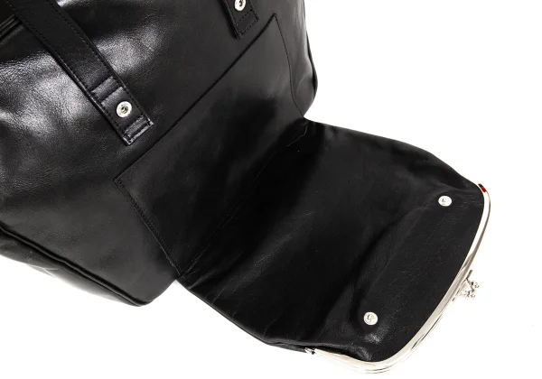 Yohji Yamamoto NOIR Cow Leather Clasp Docking Handbag K-174251_006