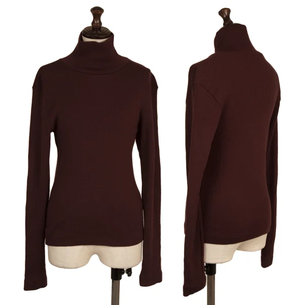 robe de chambre COMME des GARCONS Turtle Neck Wool Rib Knit Top Bordeaux XS-S K-174256_001