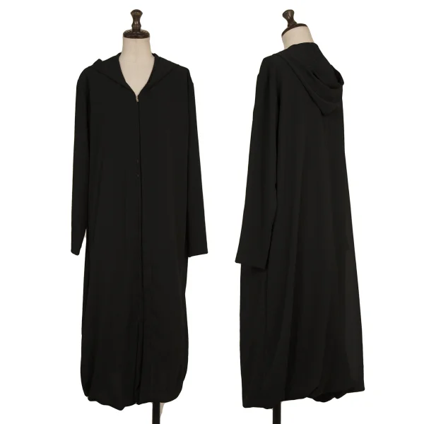 tricot COMME des GARCONS Poly Crepe Folding Long Hoodie Black XS-S K-174262_001