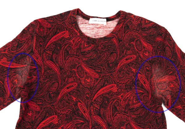 COMME des GARCONS Wool Paisley Print Long-sleeve Top K-174267_003