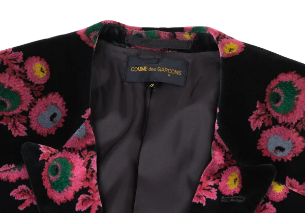 COMME des GARCONS Floral Sailor-Collar Velour Jacket K-174284_004