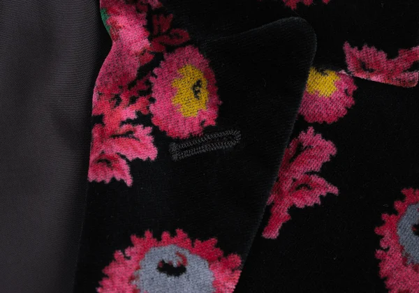 COMME des GARCONS Floral Sailor-Collar Velour Jacket K-174284_005