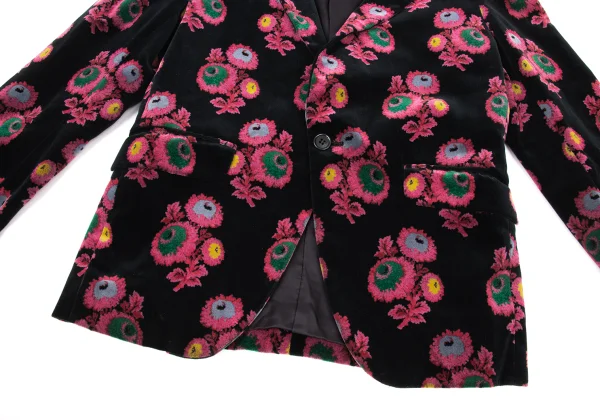 COMME des GARCONS Floral Sailor-Collar Velour Jacket K-174284_011