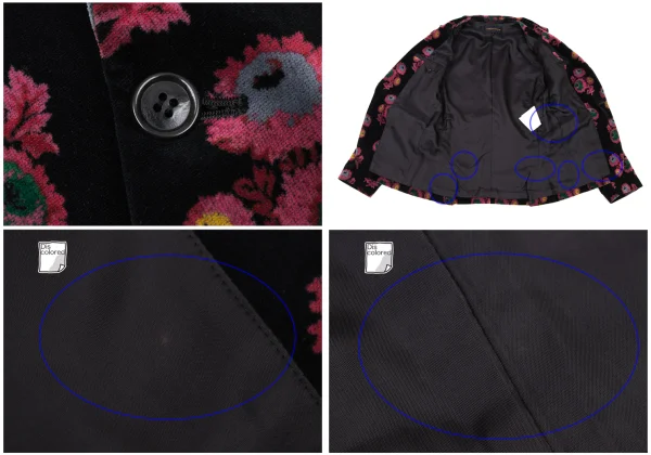 COMME des GARCONS Floral Sailor-Collar Velour Jacket K-174284_013