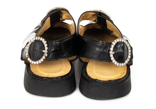 COMME des GARCONS Rhinestone Buckle Leather Shoes K-174290_005