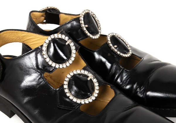 COMME des GARCONS Rhinestone Buckle Leather Shoes K-174290_008