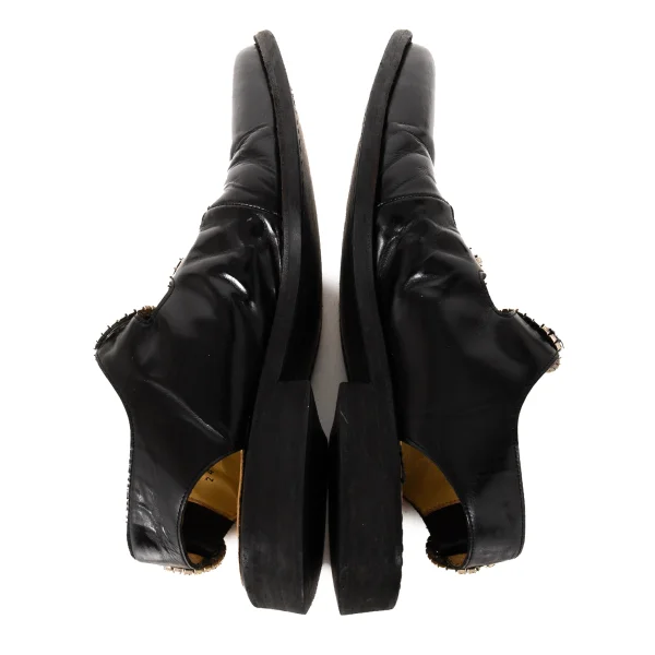 COMME des GARCONS Rhinestone Buckle Leather Shoes K-174290_012