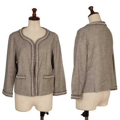 yoshie inaba Linen Rayon Chain Fringe Taping Jacket