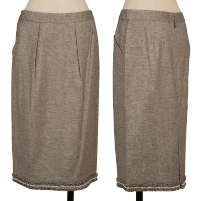 yoshie inaba Linen Rayon Chain Fringe Taping Skirt