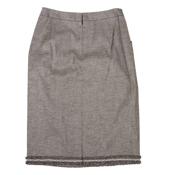 yoshie inaba Linen Rayon Chain Fringe Taping Skirt K-174298_007