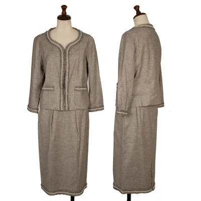 yoshie inaba Linen Rayon Chain Fringe Taping Jacket & Skirt
