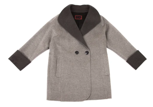yoshie inaba Cashmere Blend Wool Mossa Shawl Collar Coat K-174306_002