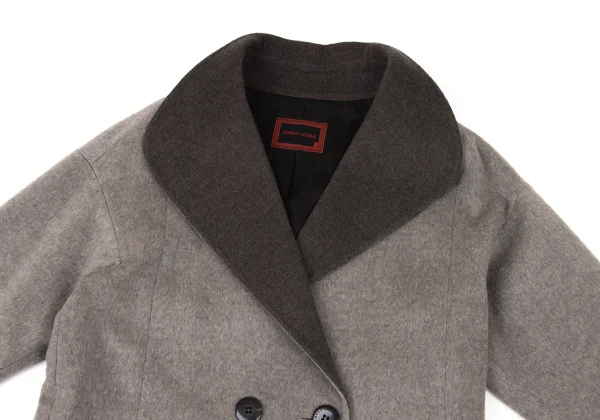 yoshie inaba Cashmere Blend Wool Mossa Shawl Collar Coat K-174306_003