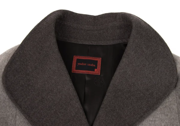 yoshie inaba Cashmere Blend Wool Mossa Shawl Collar Coat K-174306_004