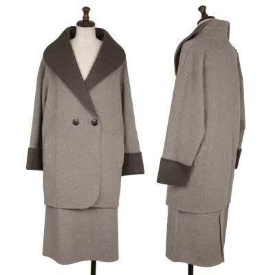 yoshie inaba Cashmere Blend Wool Mossa Coat & Skirt