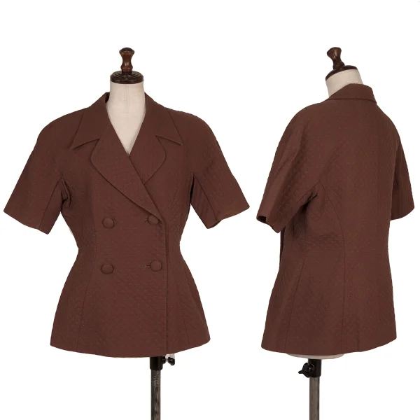 yoshie inaba Cotton Quilting Short Sleeve Jacket Brown 11 K-174309_001
