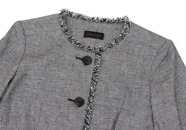yoshie inaba Linen Blend Fringe Trim Jacket K-174310_003