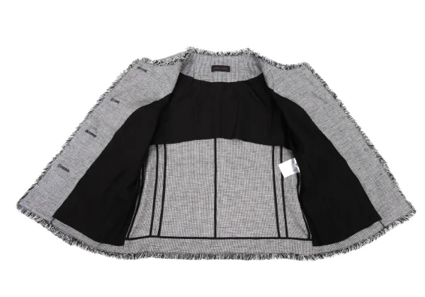 yoshie inaba Linen Blend Fringe Trim Jacket K-174310_012