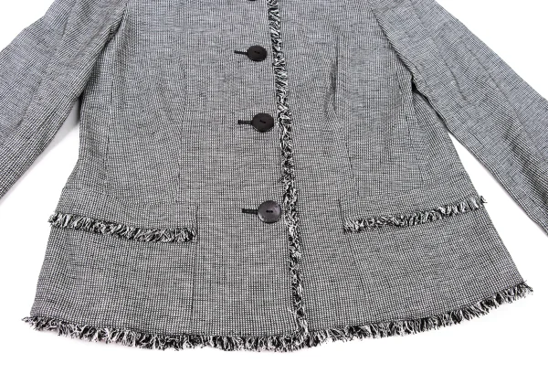 yoshie inaba Linen Blend Fringe Trim Jacket & Skirt K-174312_007