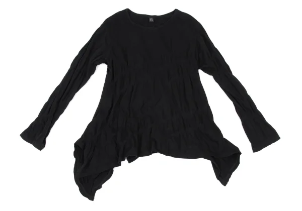 Y's Ribbed Switching Asymmetry T-shirt K-174314_002