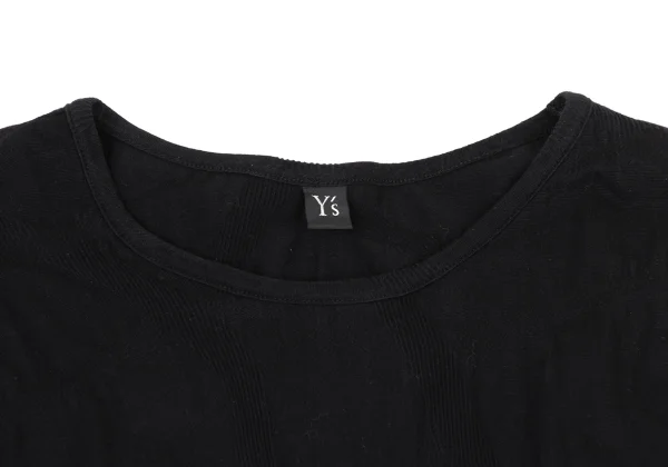 Y's Ribbed Switching Asymmetry T-shirt K-174314_004