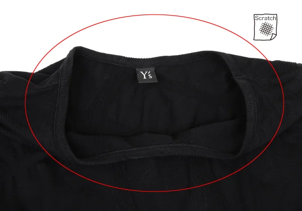 Y's Ribbed Switching Asymmetry T-shirt K-174314_005