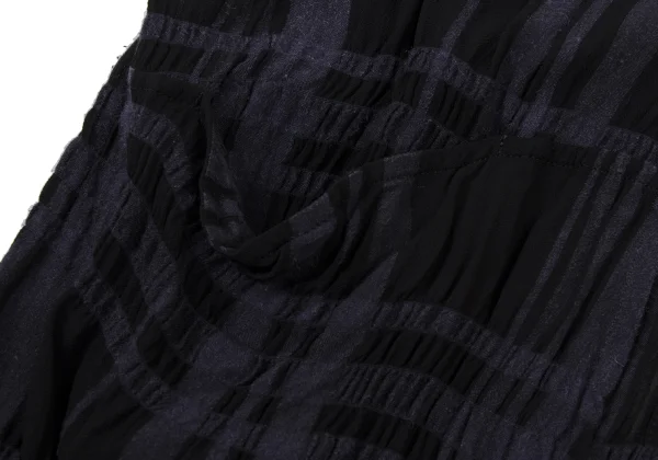 Y's Sheer Plaid Switching Slit Stand-collar Shirt K-174316_013