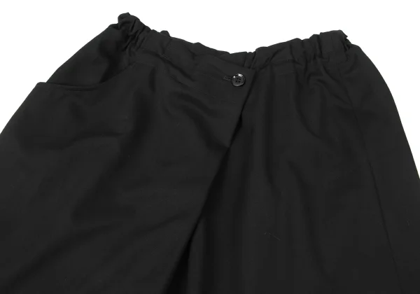 Y's Wool Gabardine Asymmetry Wide Dropped Crotch Pants K-174317_002