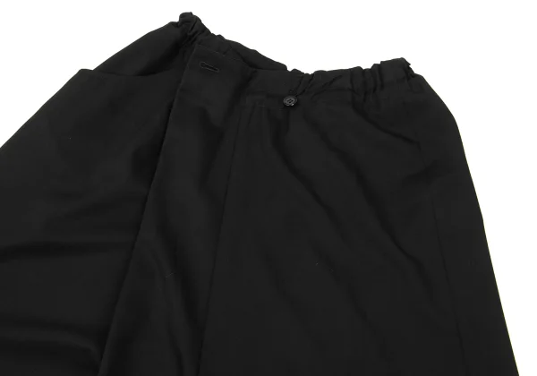 Y's Wool Gabardine Asymmetry Wide Dropped Crotch Pants K-174317_006