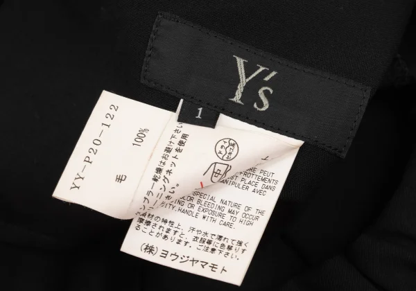 Y's Wool Gabardine Asymmetry Wide Dropped Crotch Pants K-174317_014