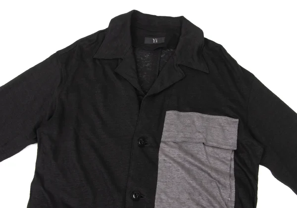 Y's Pocket Design Linen Long Knit Cardigan K-174322_003
