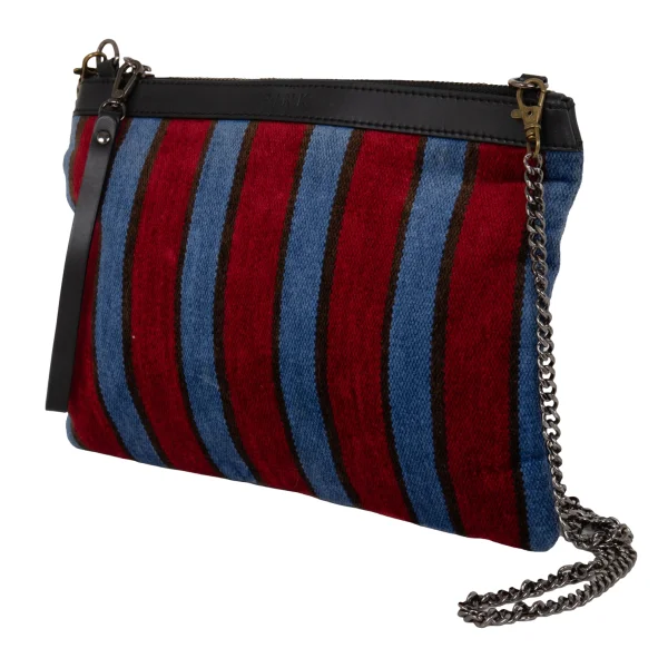 Y's PINK Stripe Switching Chain Shoulder Bag Red,Blue,Black  K-174324_001
