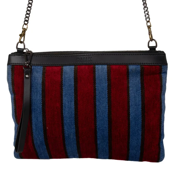 Y's PINK Stripe Switching Chain Shoulder Bag K-174324_003