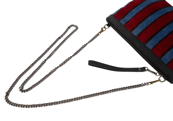 Y's PINK Stripe Switching Chain Shoulder Bag K-174324_008