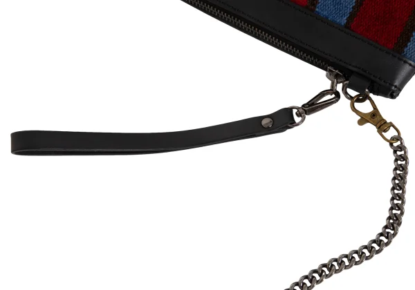 Y's PINK Stripe Switching Chain Shoulder Bag K-174324_009