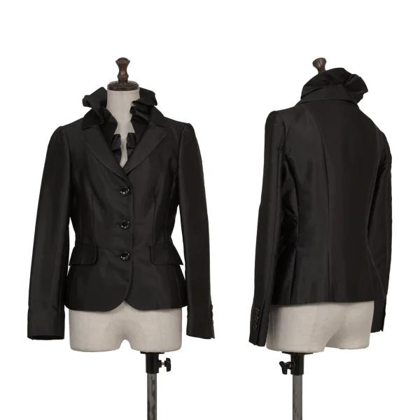 MOSCHINO Detachable Frill Dot Lining Jacket Black 40 K-174332_001