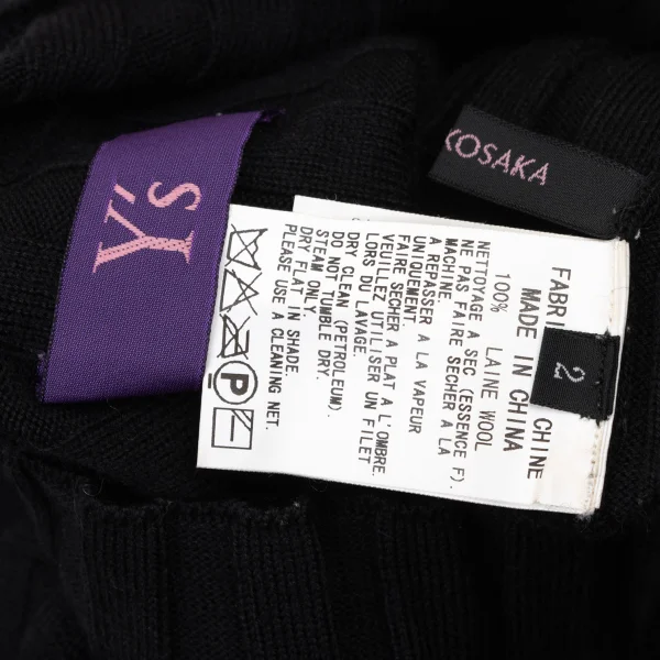 TAKESHI KOSAKA by Y's Pink Label Wool Long Sleeve Rib Knit Sweater K-174333_012