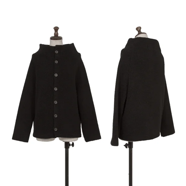 Y's Wool Blend Pile Jacket Black 2 K-174338_001