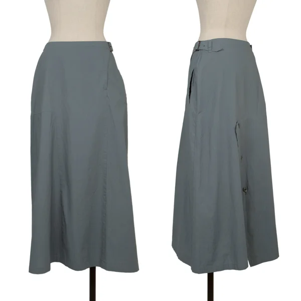 Y's Cotton Belted Skirt Blue,Grey 1 K-174342_001