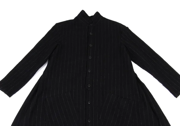 Y's Brushed Wool Stripe Stand-Collar Dress K-174345_003