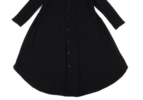 Y's Brushed Wool Stripe Stand-Collar Dress K-174345_007