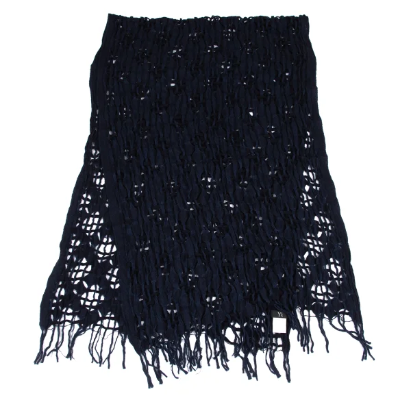 Y's Wool Knit Fringe Stole K-174349_002