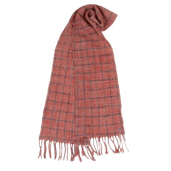 45rpm 45R Checked Fringe Scarf Red,Black  K-174350_001