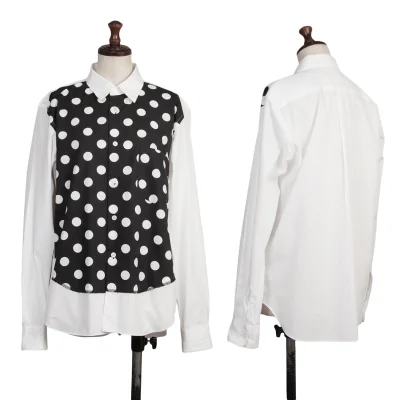 BLACK COMME des GARCONS Front Dot Print Switching Shirt